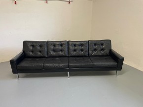 Leather sofa in style of Florence Knoll 