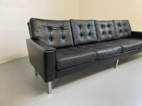 Leather sofa in style of Florence Knoll 