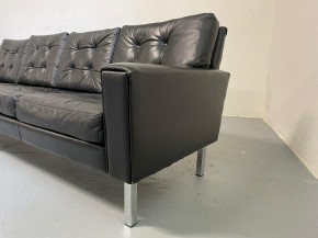 Leather sofa in style of Florence Knoll 