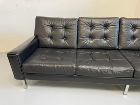 Leather sofa in style of Florence Knoll 
