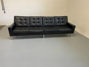 Leather sofa in style of Florence Knoll 
